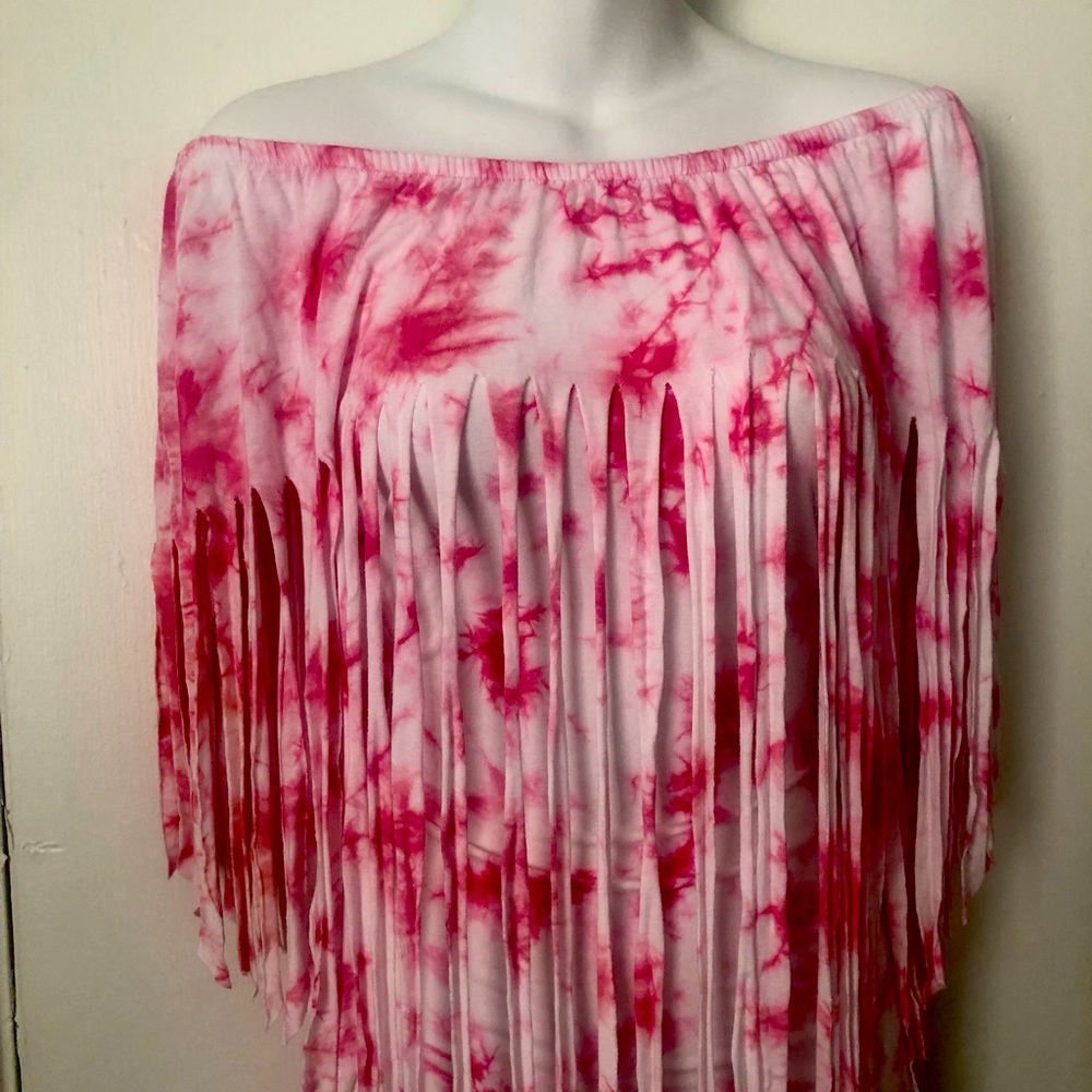 Tye-Dye fringe top O/S